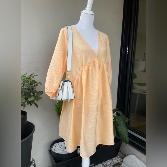 ☘️ H&M Semi-sheer Mini Dress/ Tunic in Pale/ Pastel Orange, M - Picture 10 of 15